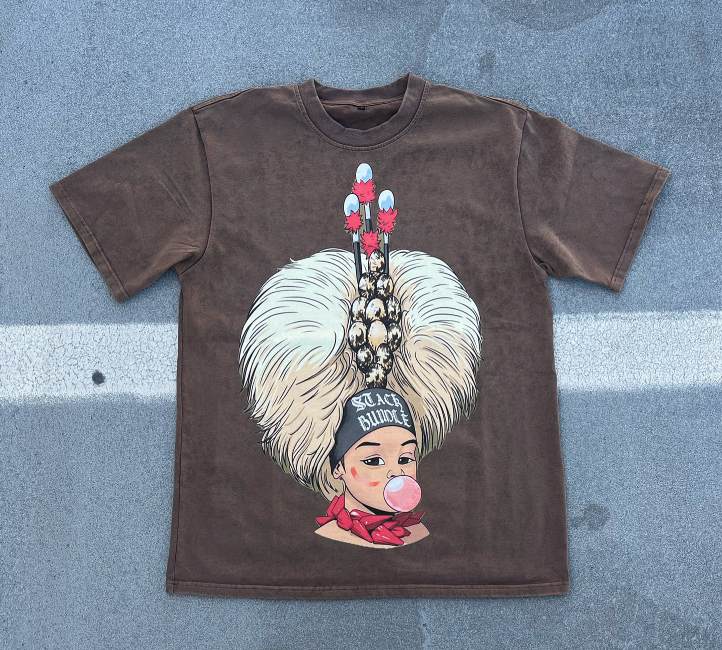“Bubble Gum” Tee (Brown)