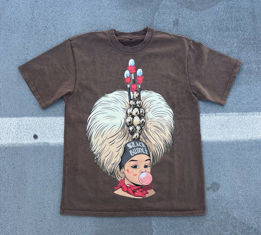 “Bubble Gum” Tee (Brown)